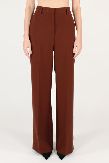 Viscose Blend Straight Leg Trousers