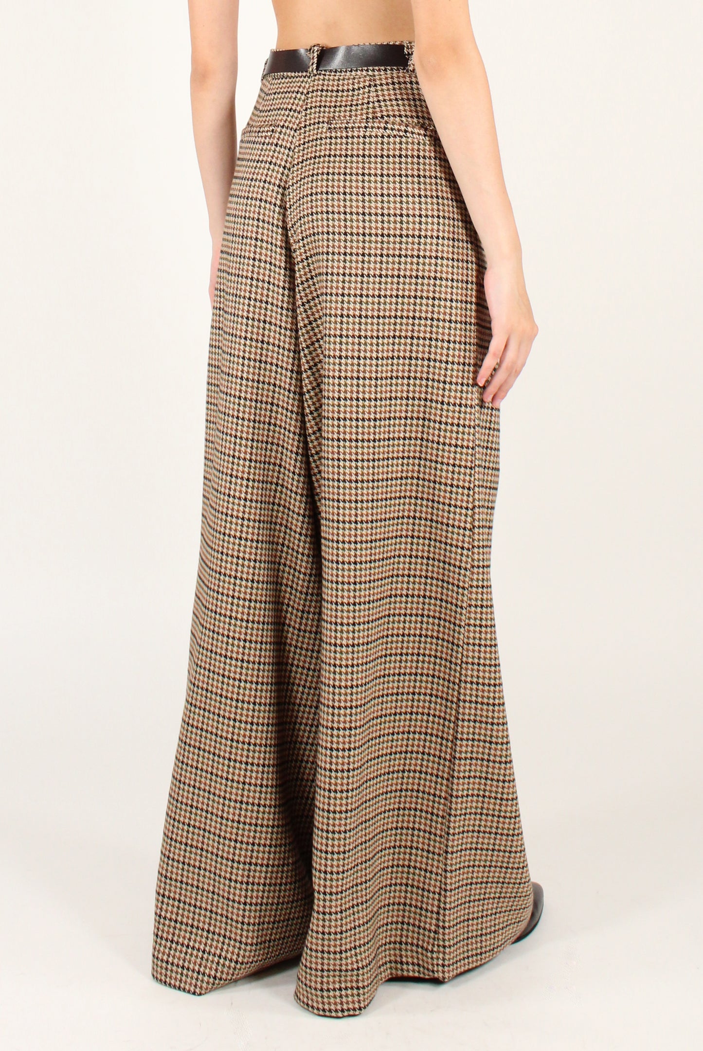 Pantaloni a Gamba Extra Larga Pied de Poule