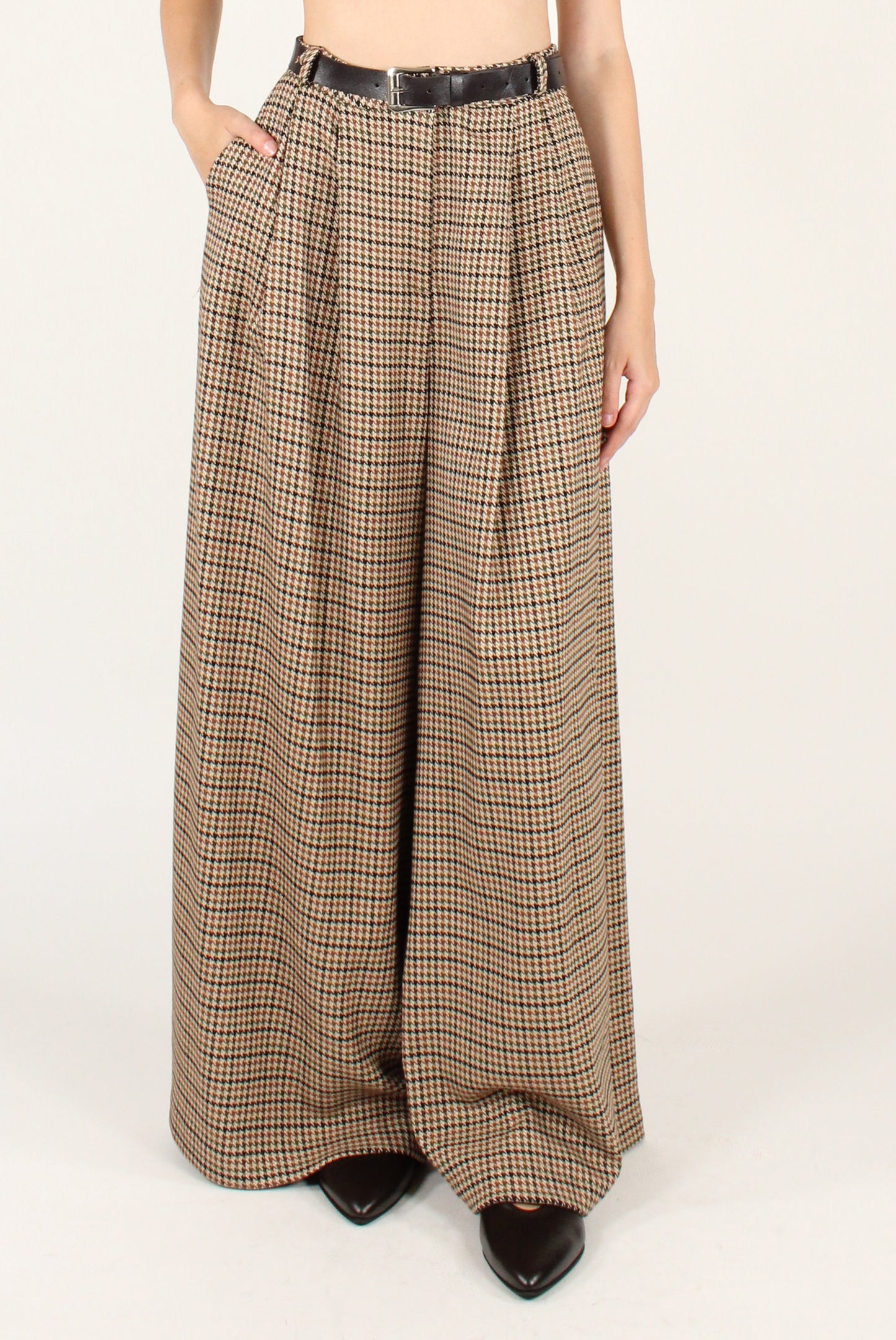 Pantaloni a Gamba Extra Larga Pied de Poule