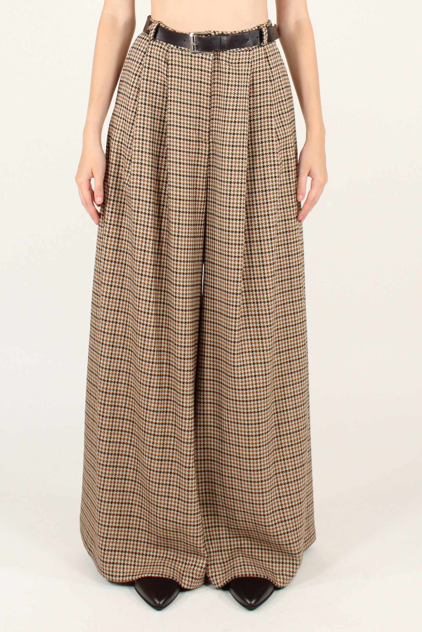 Pantaloni a Gamba Extra Larga Pied de Poule