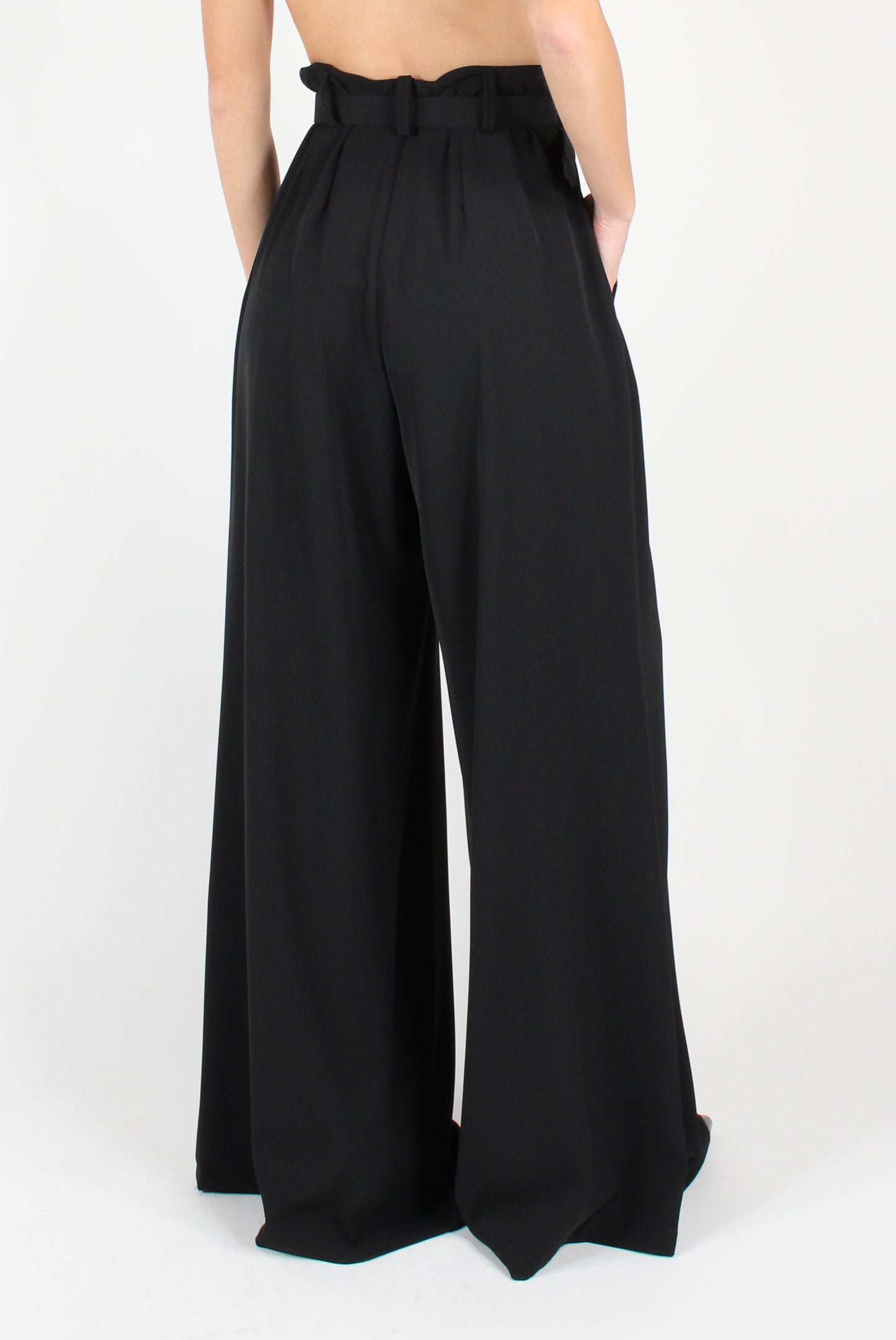 Palazzo Pants with Pleats and Belt