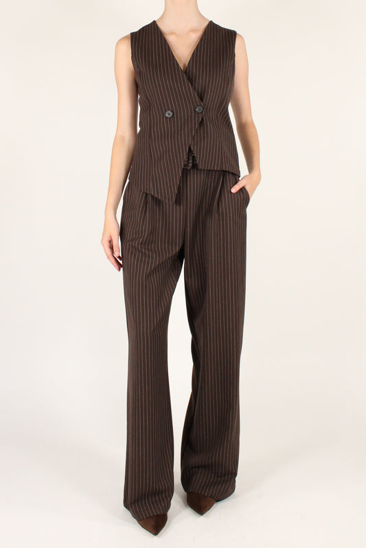 Pantaloni Gessati con Pinces