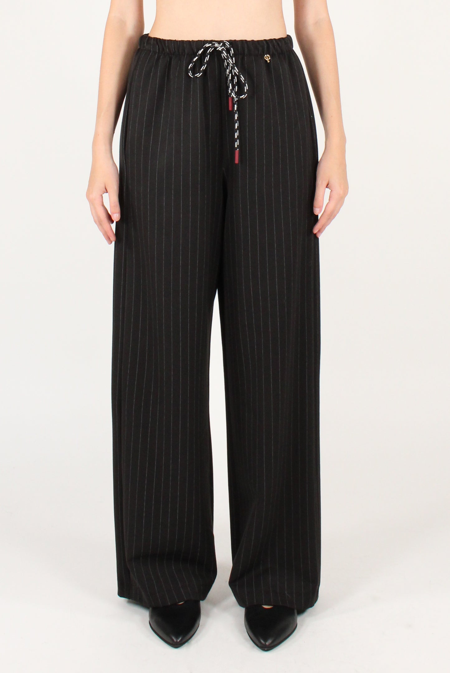 Pantaloni Gessati con Coulisse ed Elastico