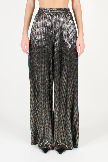 Houndstooth Palazzo Pants with Lurex