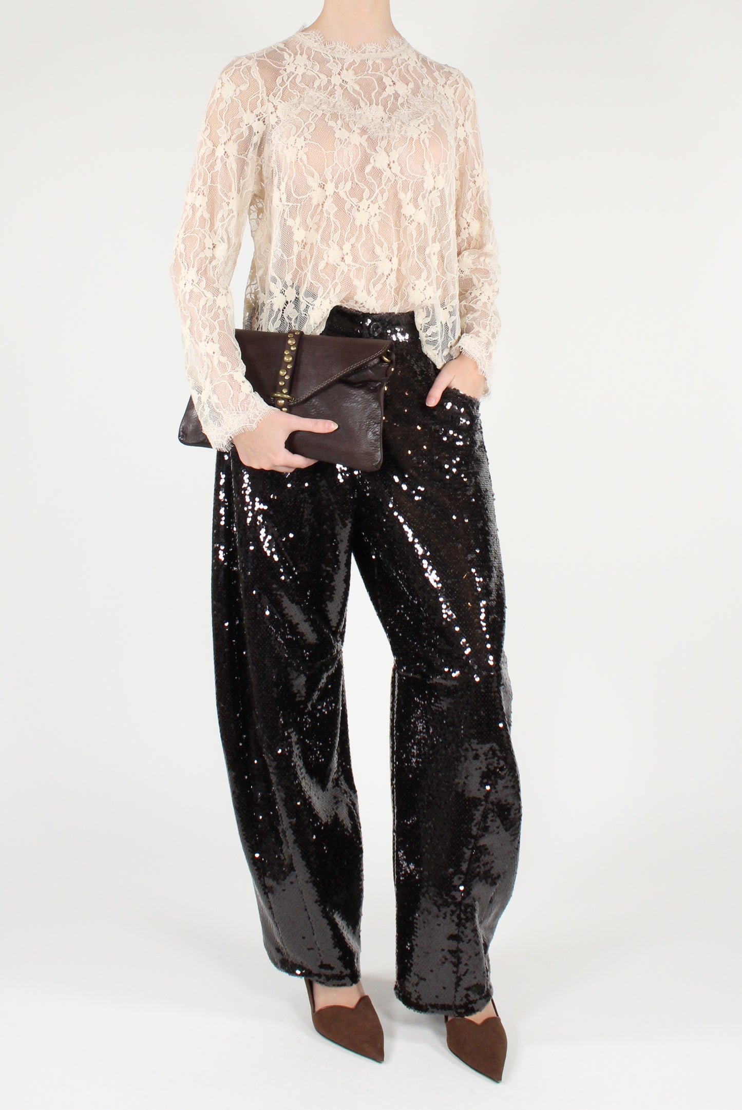 Pantaloni Balloon con Paillettes