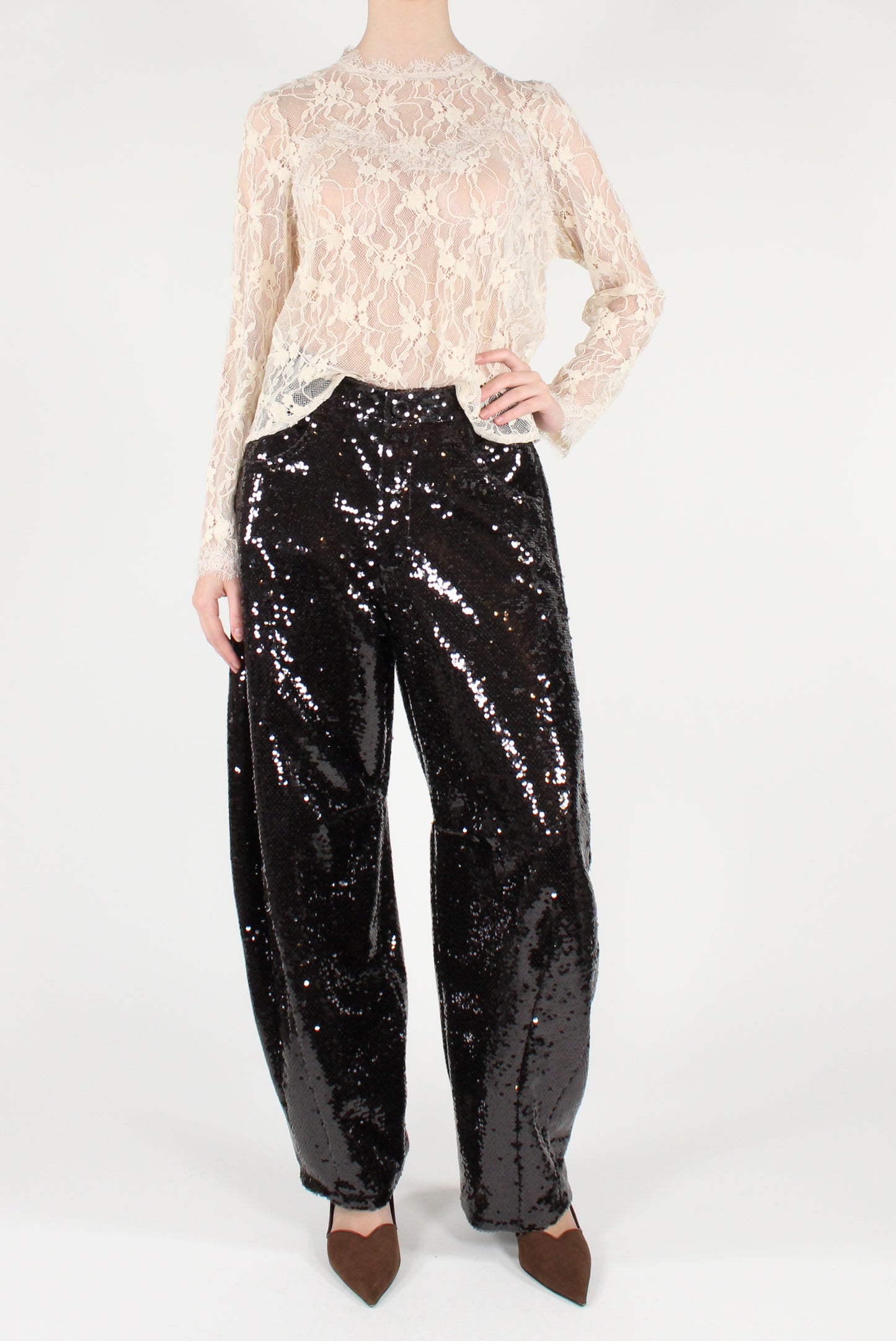 Pantaloni Balloon con Paillettes
