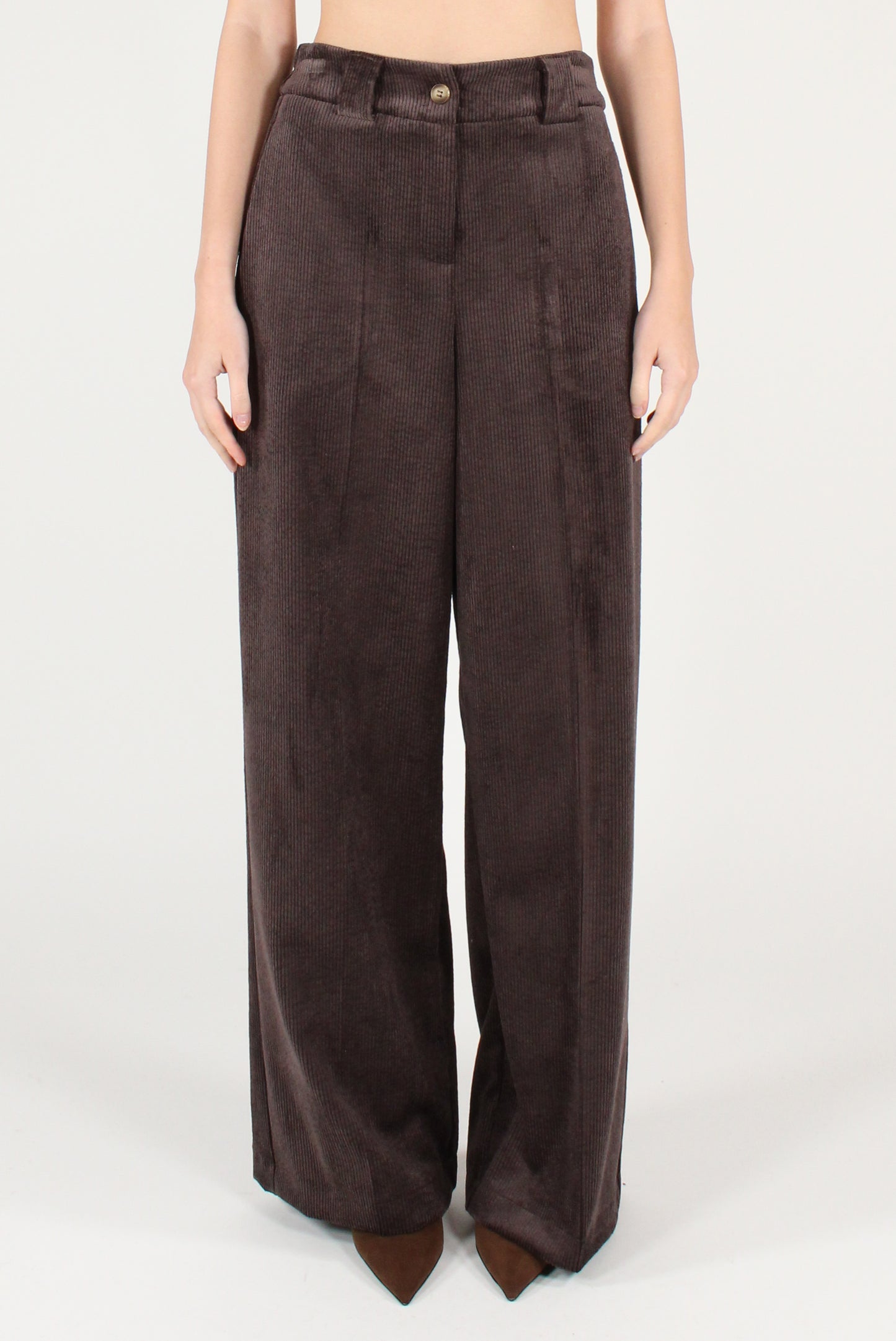 Pantaloni a Palazzo in Velluto a Coste