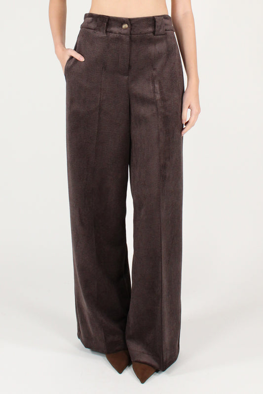Pantaloni a Palazzo in Velluto a Coste