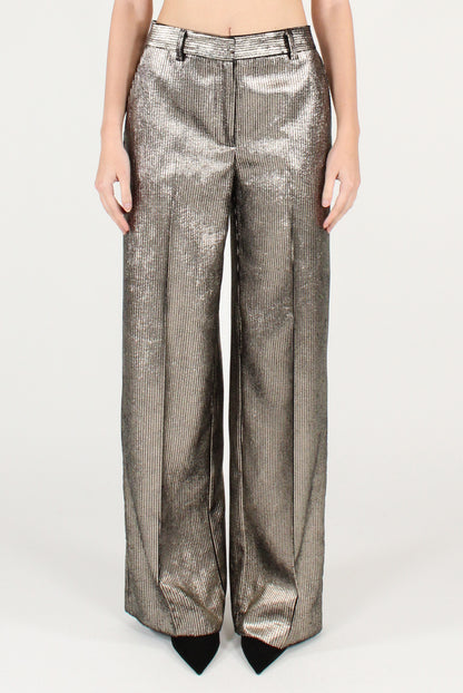Pantaloni in Velluto a Coste Metallizzati