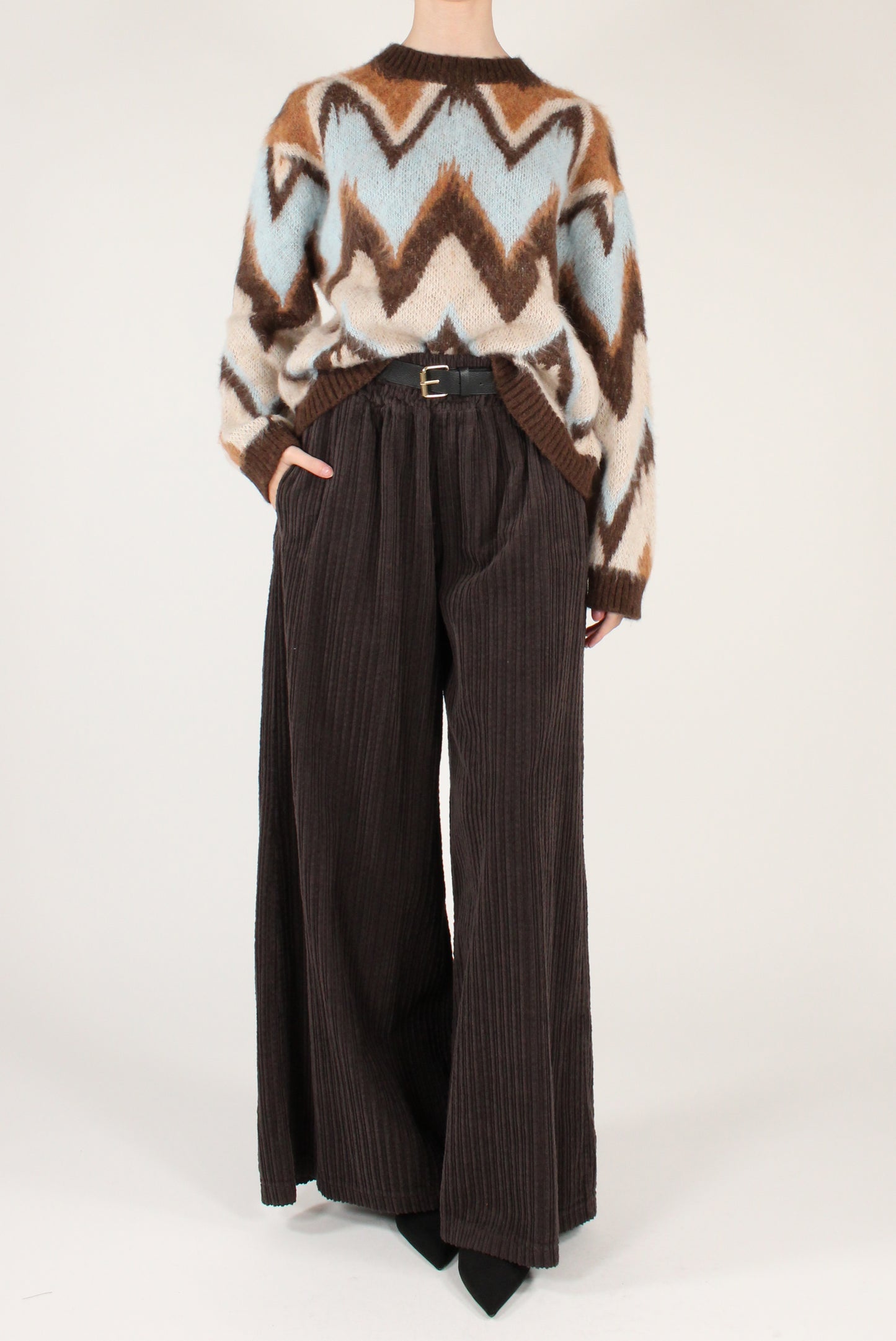 Pantaloni in Velluto a Coste Larghe