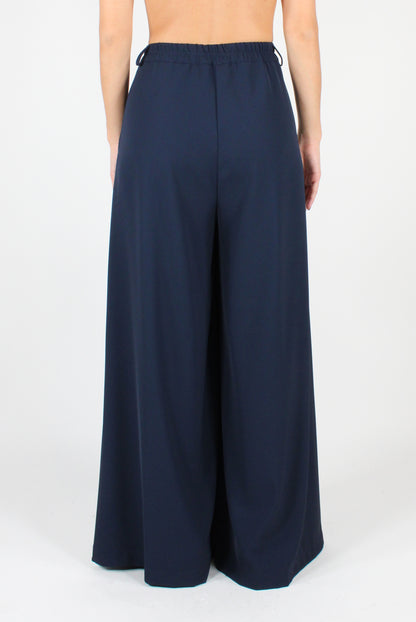 Palazzo Pants with Pleats and Elastic Waist