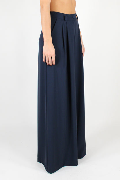 Palazzo Pants with Pleats and Elastic Waist