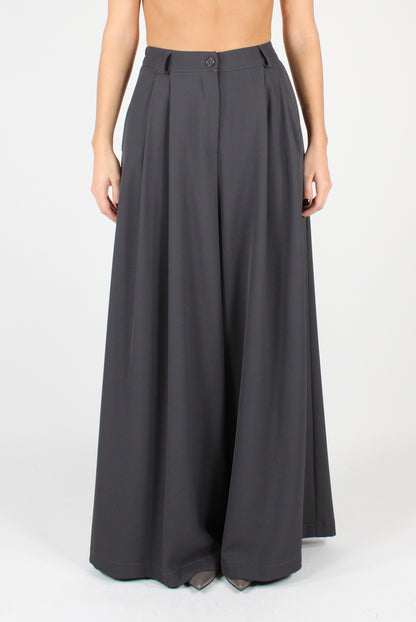 Palazzo Pants with Pleats and Elastic Waist