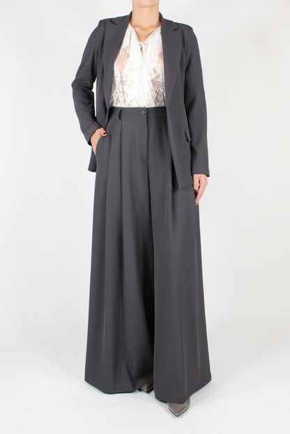 Palazzo Pants with Pleats and Elastic Waist