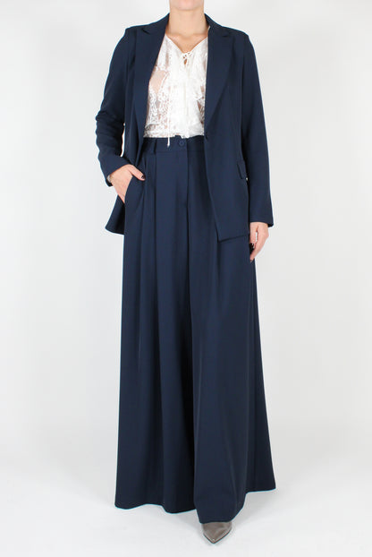 Palazzo Pants with Pleats and Elastic Waist