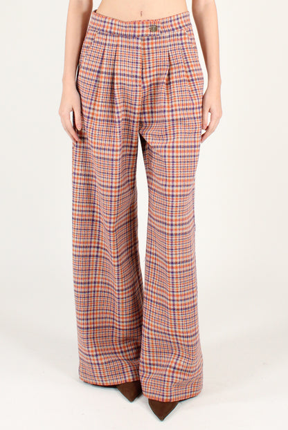 Pantaloni a Palazzo in Tartan