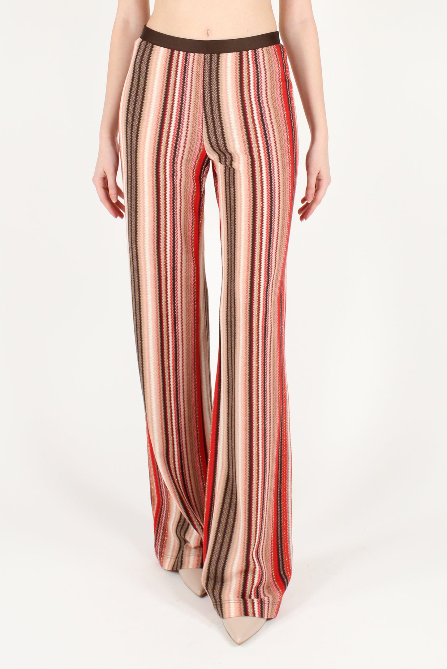 Multicolored Striped Pants with Lurex