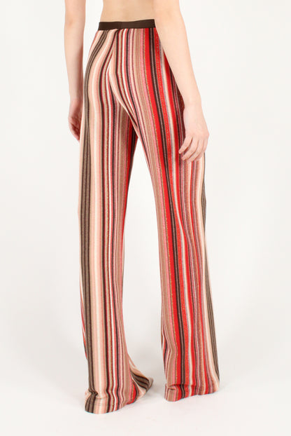 Multicolored Striped Pants with Lurex