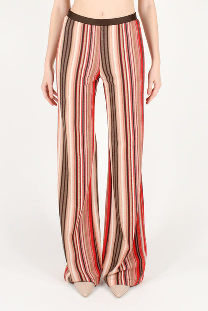 Multicolored Striped Pants with Lurex