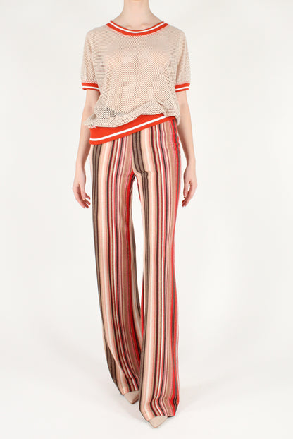 Multicolored Striped Pants with Lurex