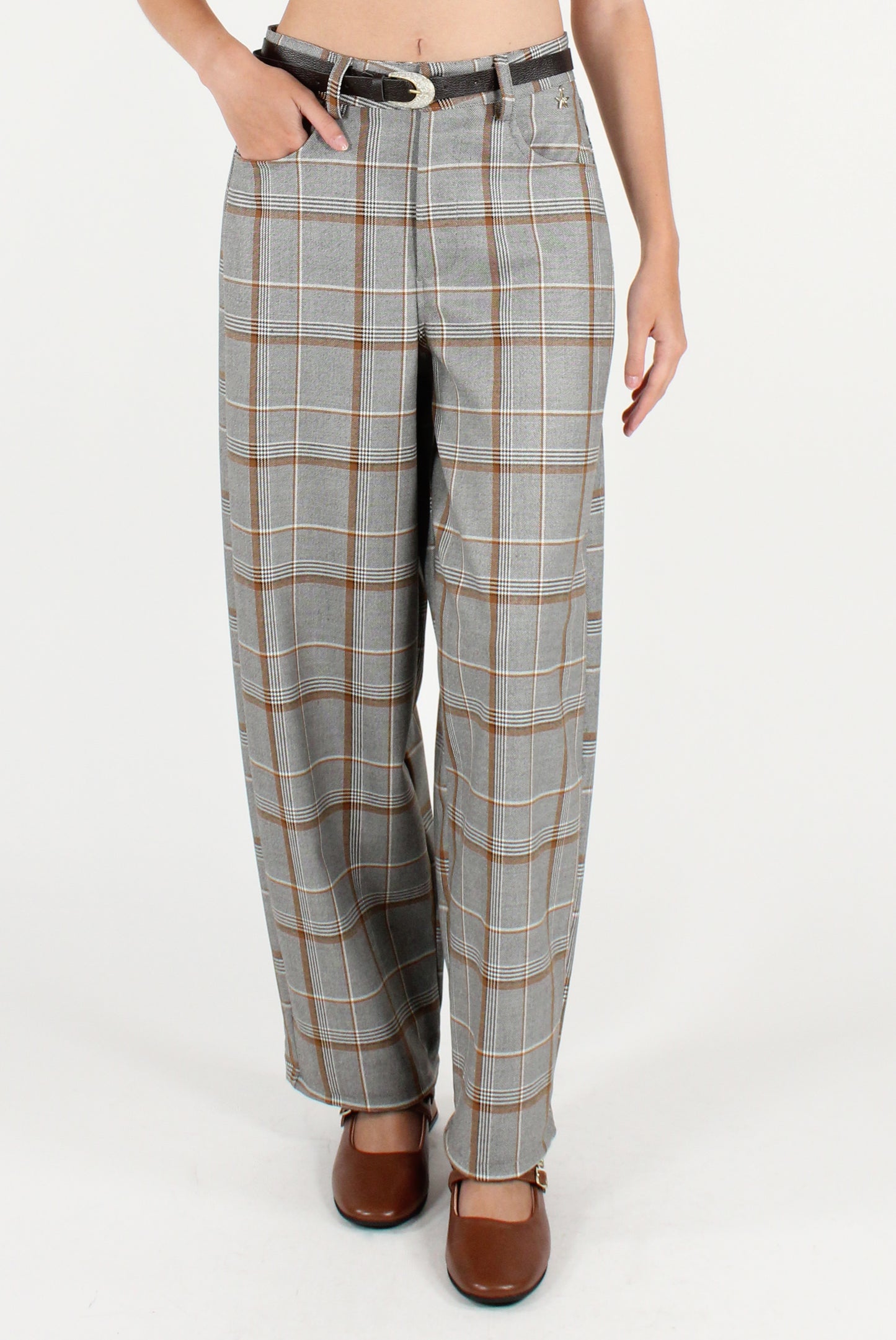 Pantaloni Semi Balloon in Tartan