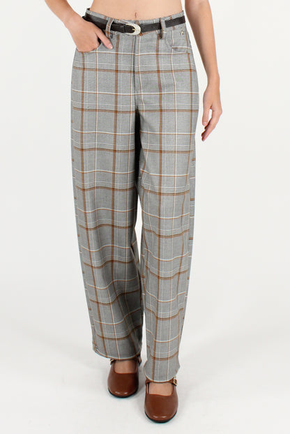 Pantaloni Semi Balloon in Tartan