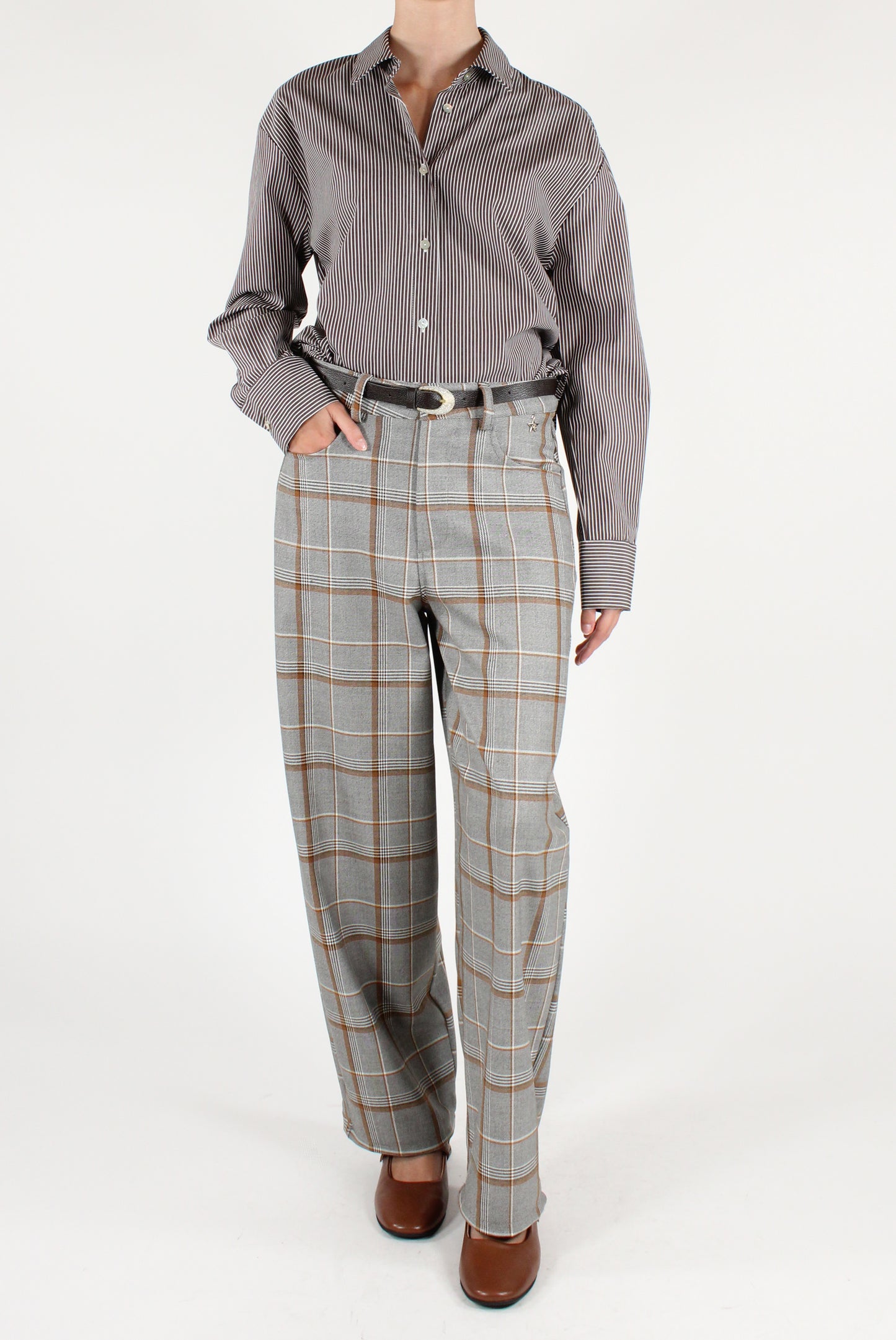 Pantaloni Semi Balloon in Tartan