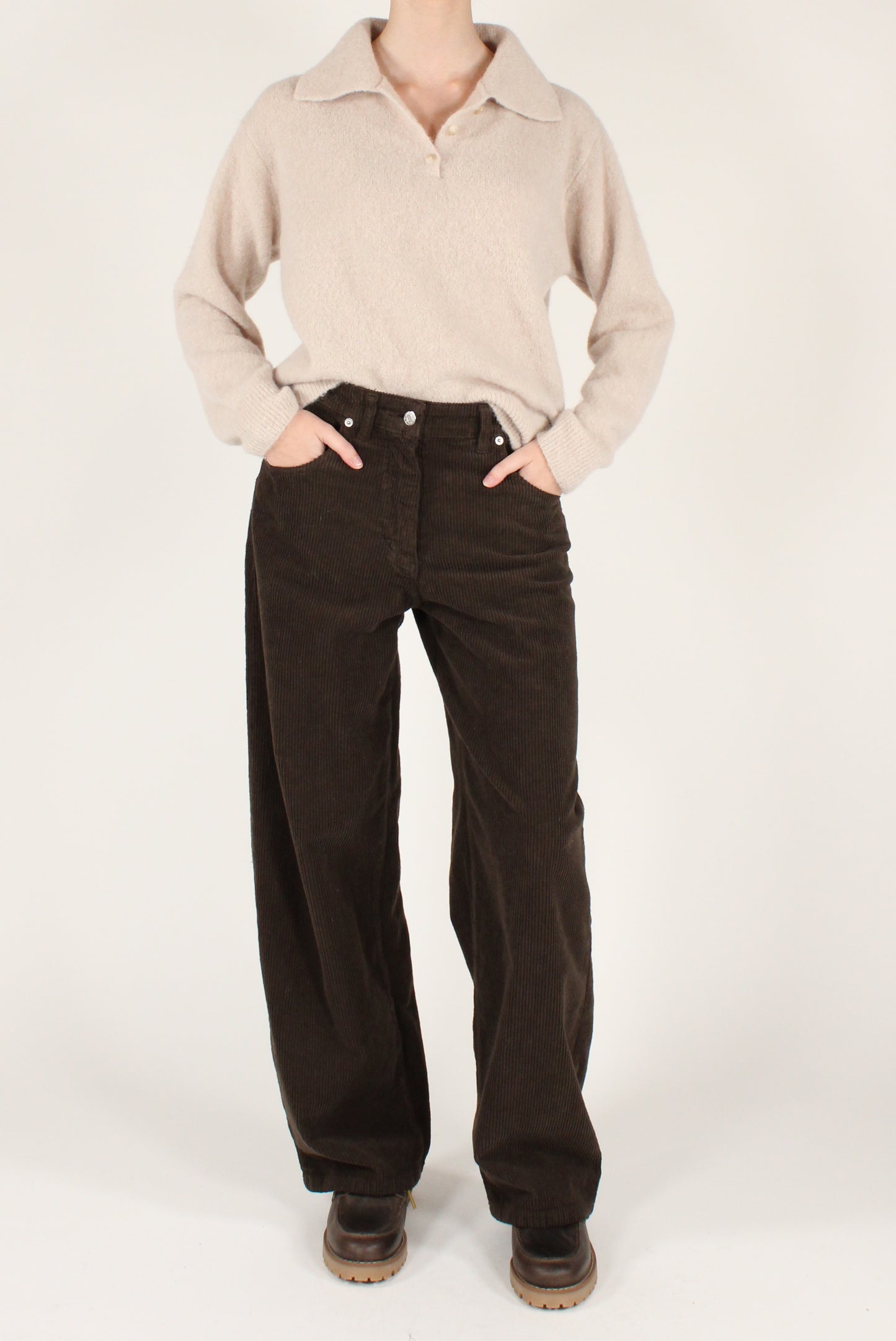Corduroy Straight Leg Trousers