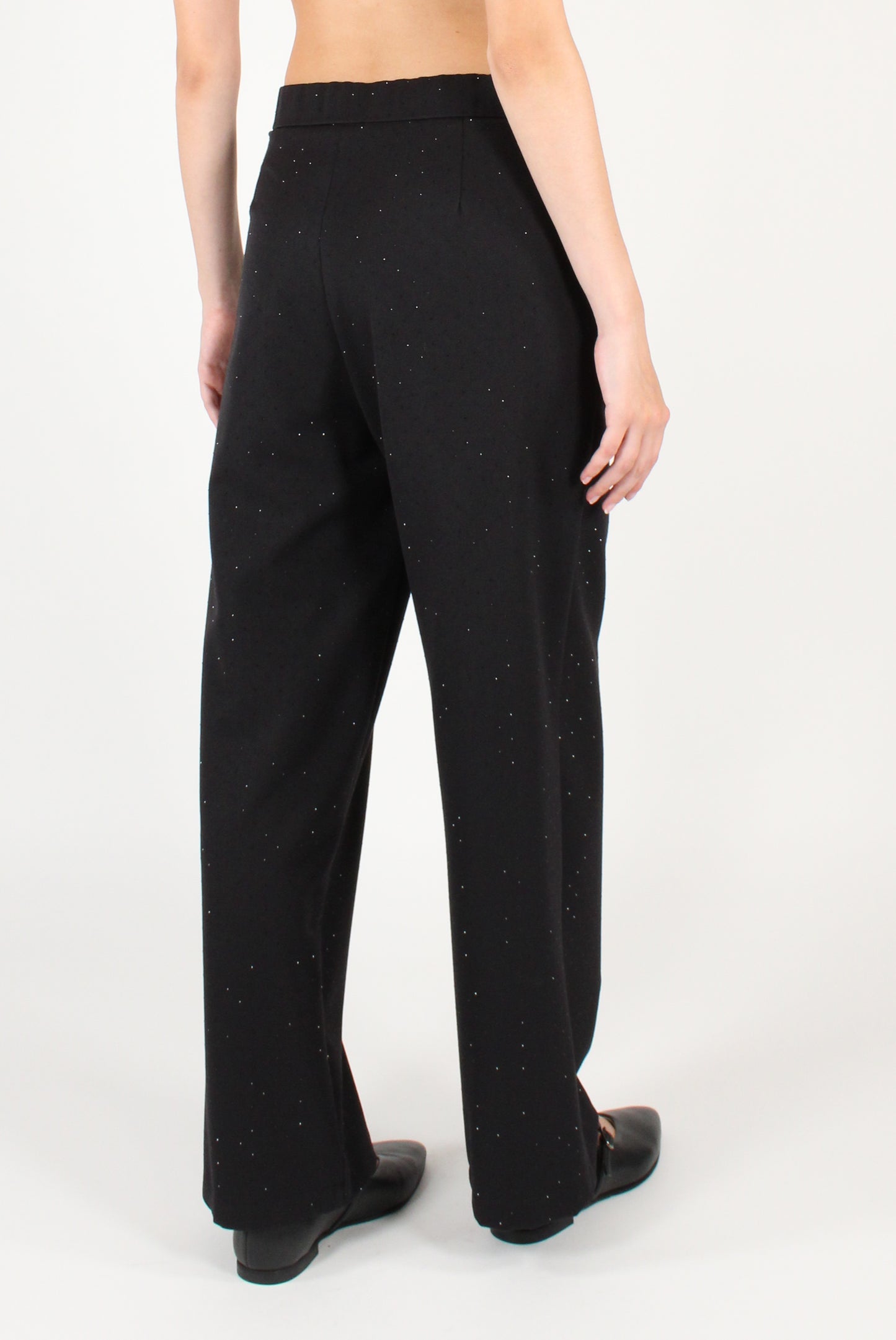 Pantaloni a Gamba Dritta con Strass
