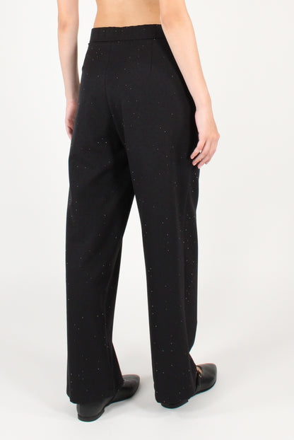 Pantaloni a Gamba Dritta con Strass
