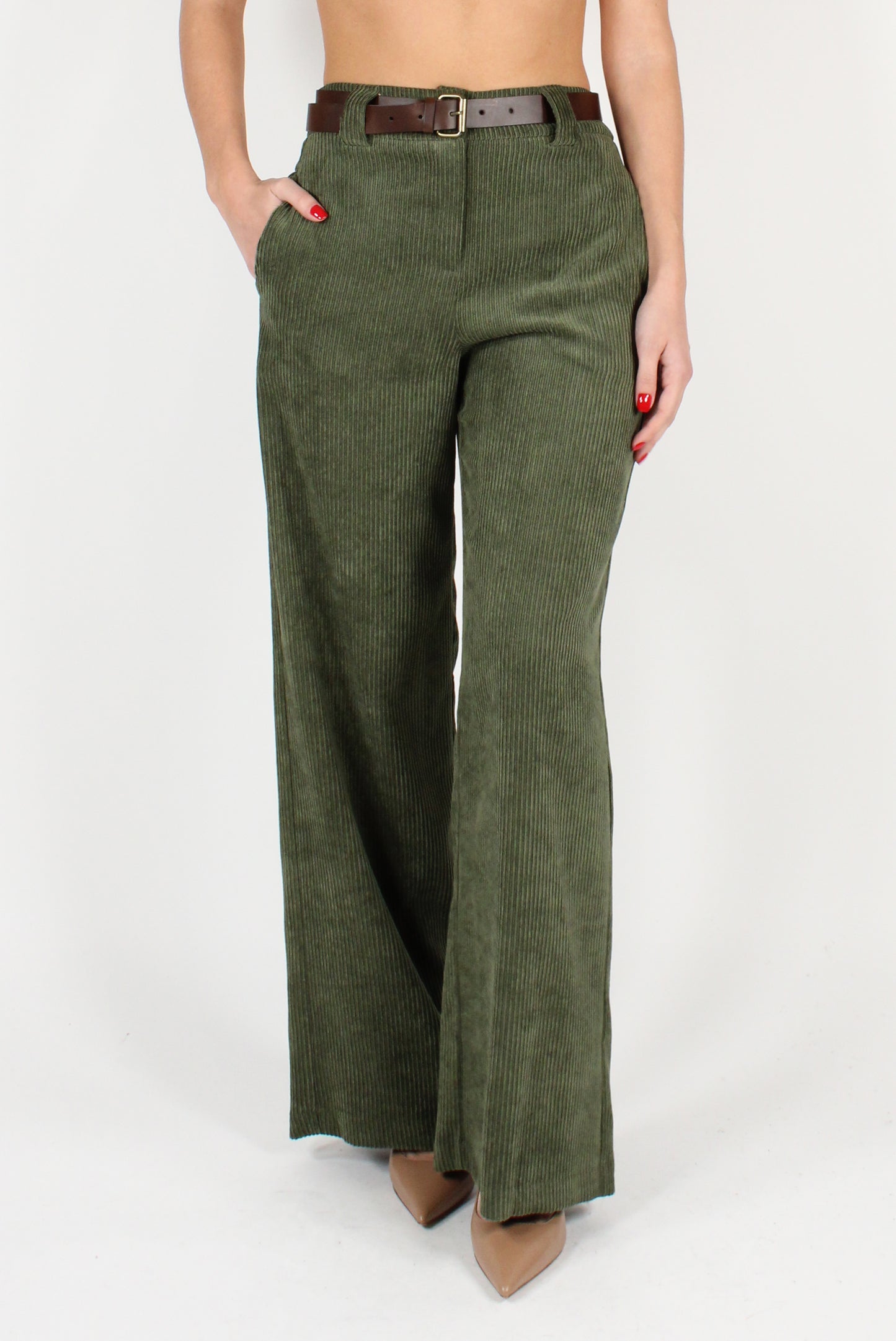 Wide Ribbed Palazzo Pants