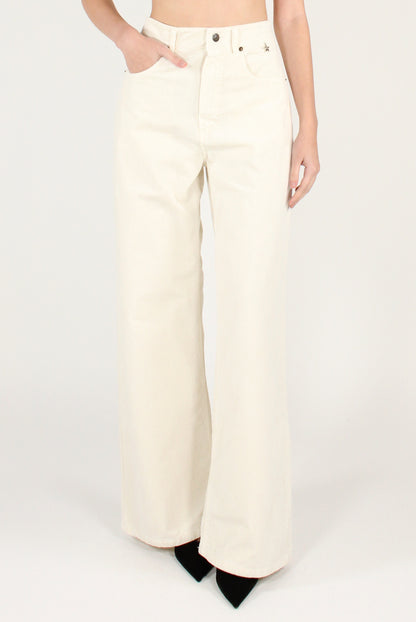 Pantaloni a Palazzo in Velluto a Coste Gabry