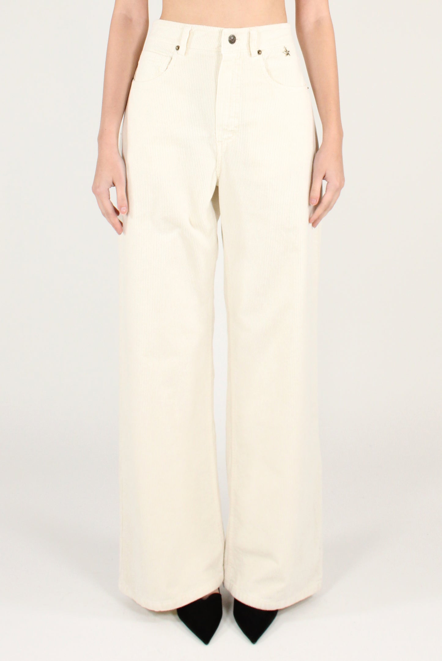 Pantaloni a Palazzo in Velluto a Coste Gabry