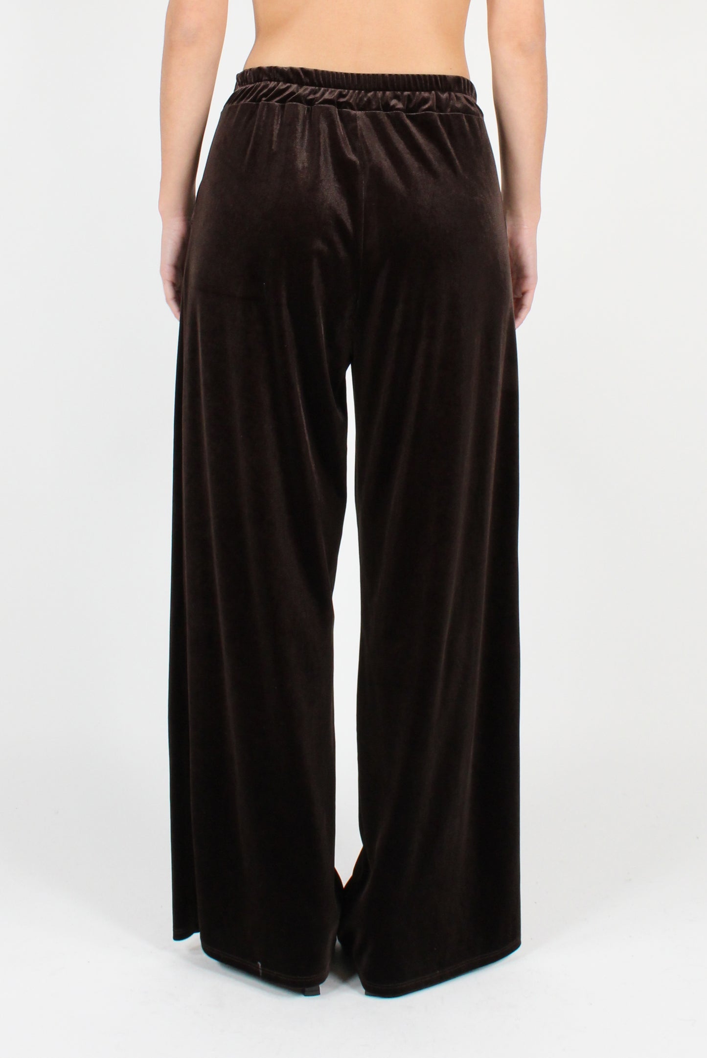 Smooth Velvet Pants with Pleats