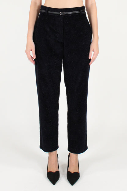 Pantaloni a Sigaretta in Velluto a Coste con Lurex