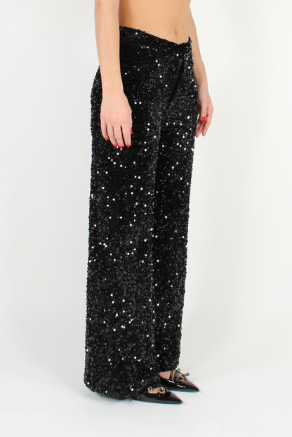 Velvet Pants with Sequins