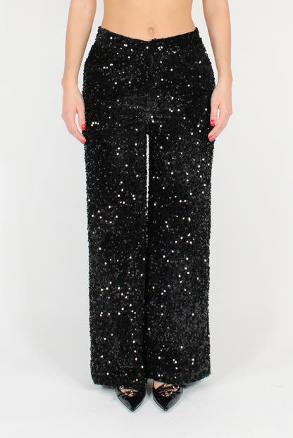 Velvet Pants with Sequins