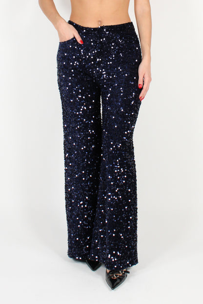 Velvet Pants with Sequins