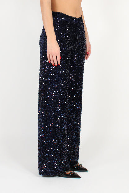 Velvet Pants with Sequins