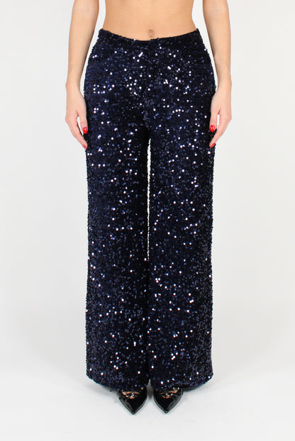 Velvet Pants with Sequins