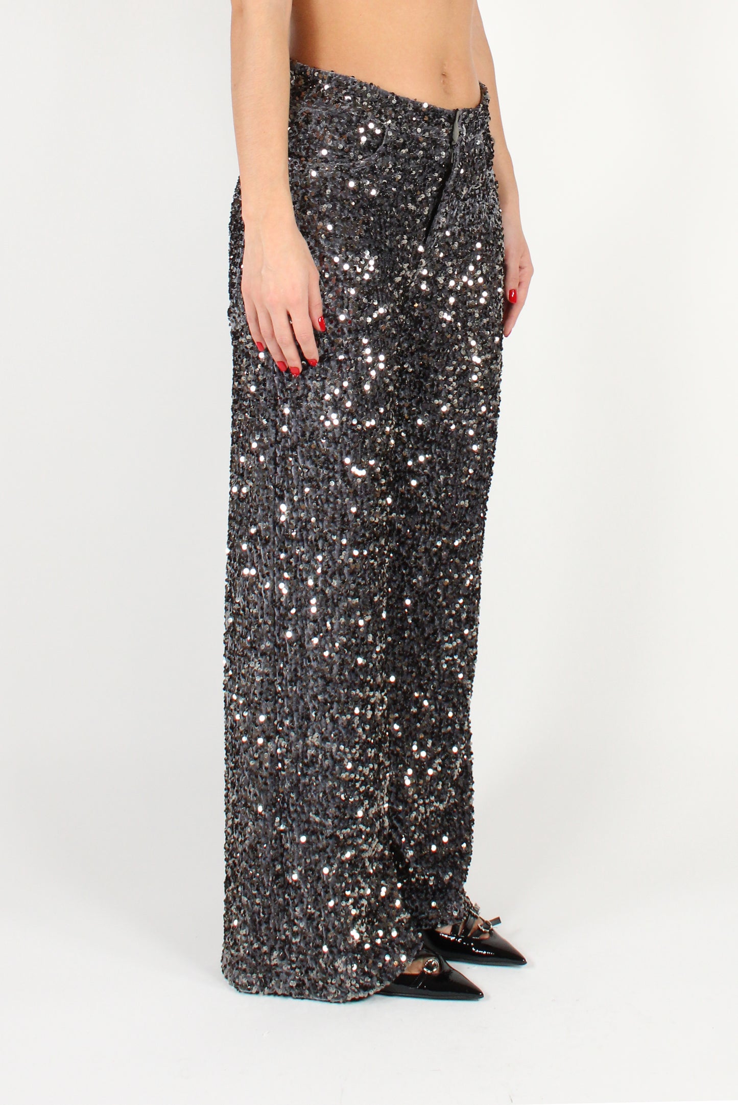 Velvet Pants with Sequins