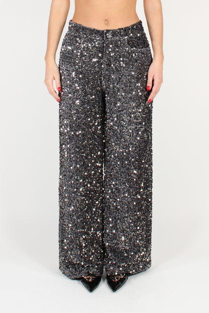 Velvet Pants with Sequins