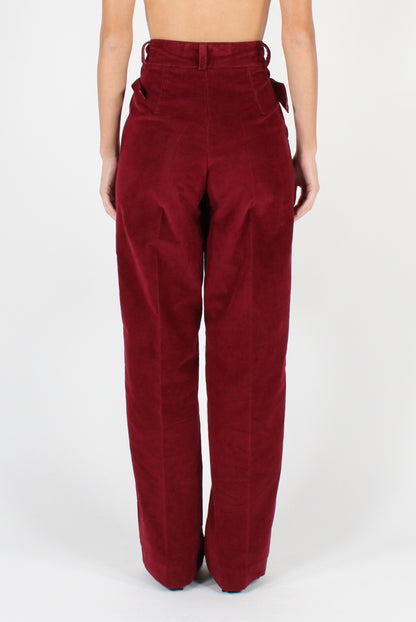 Straight Leg Velvet Trousers