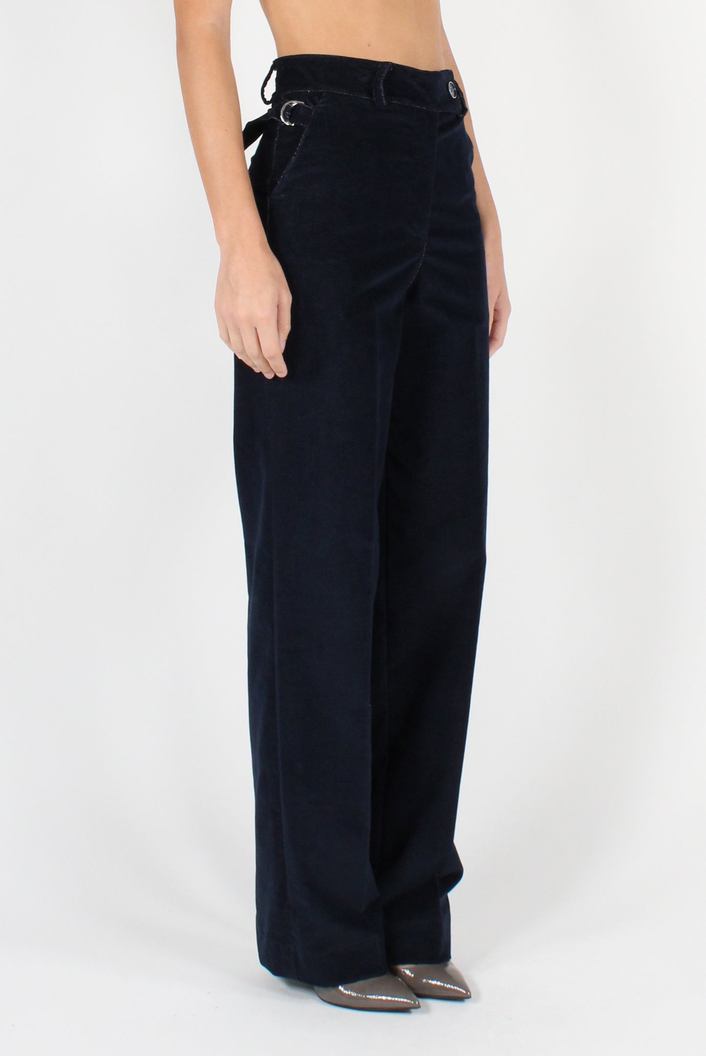 Straight Leg Velvet Trousers