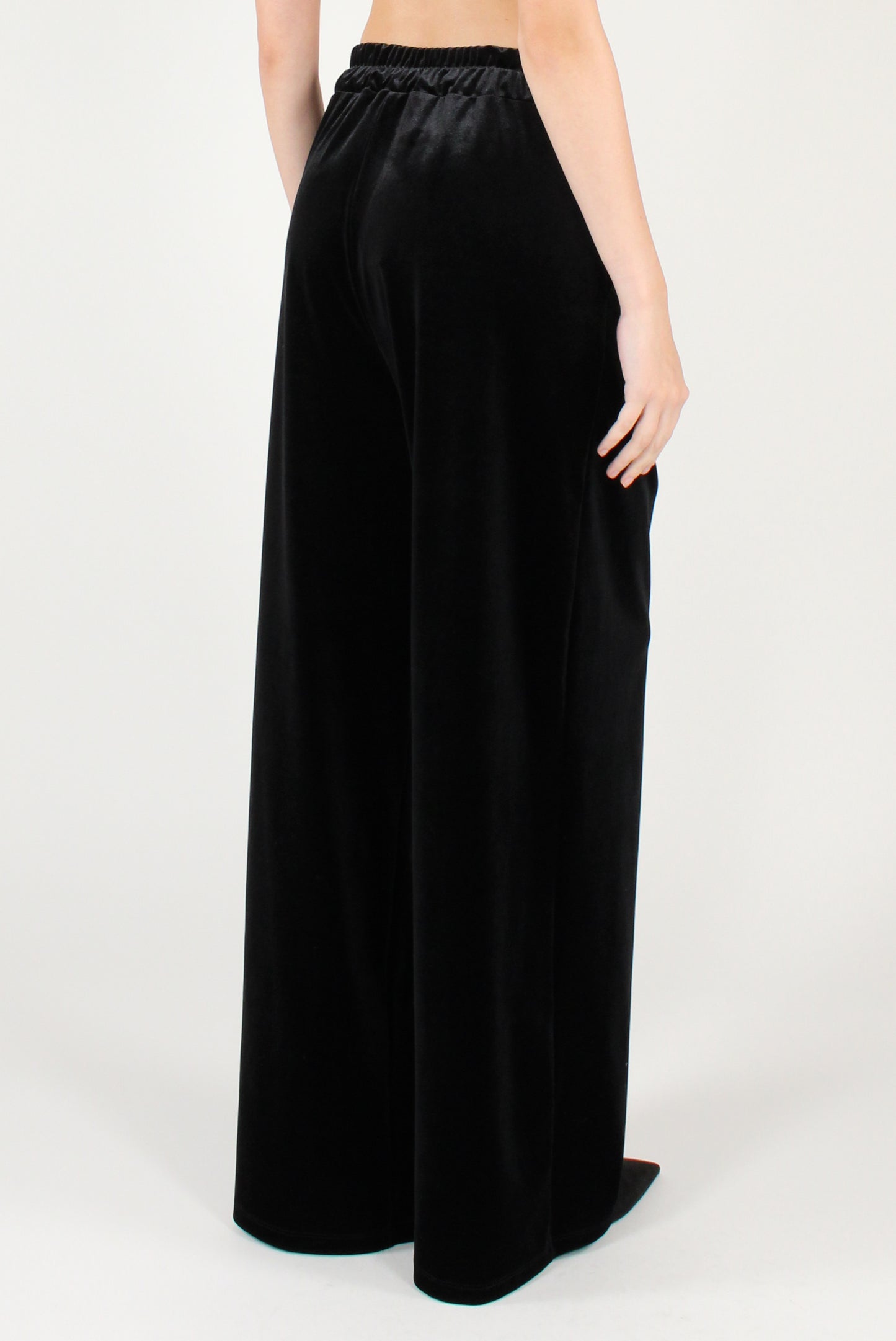 Pantaloni con Pinces in Velluto Liscio