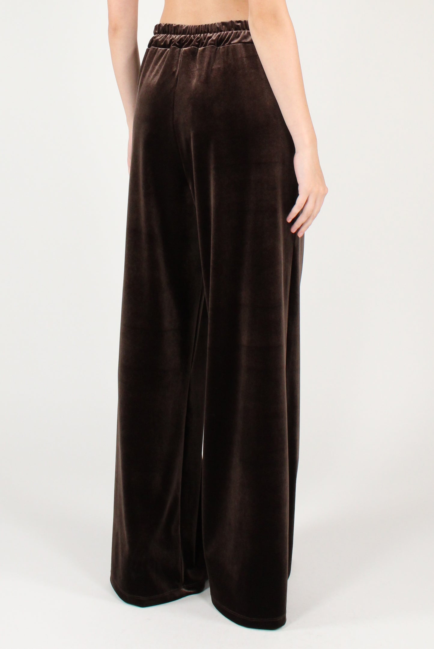 Pantaloni con Pinces in Velluto Liscio