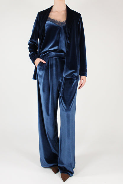 Pantaloni con Pinces in Velluto Liscio