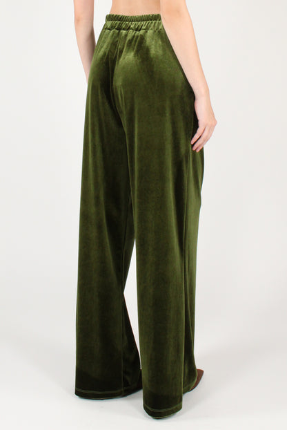 Pantaloni con Pinces in Velluto Liscio