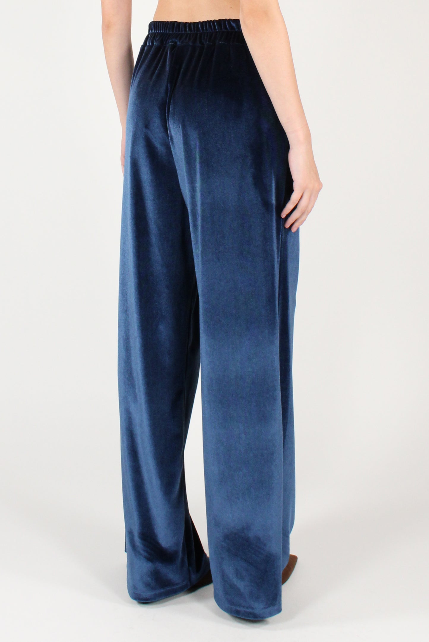 Pantaloni con Pinces in Velluto Liscio