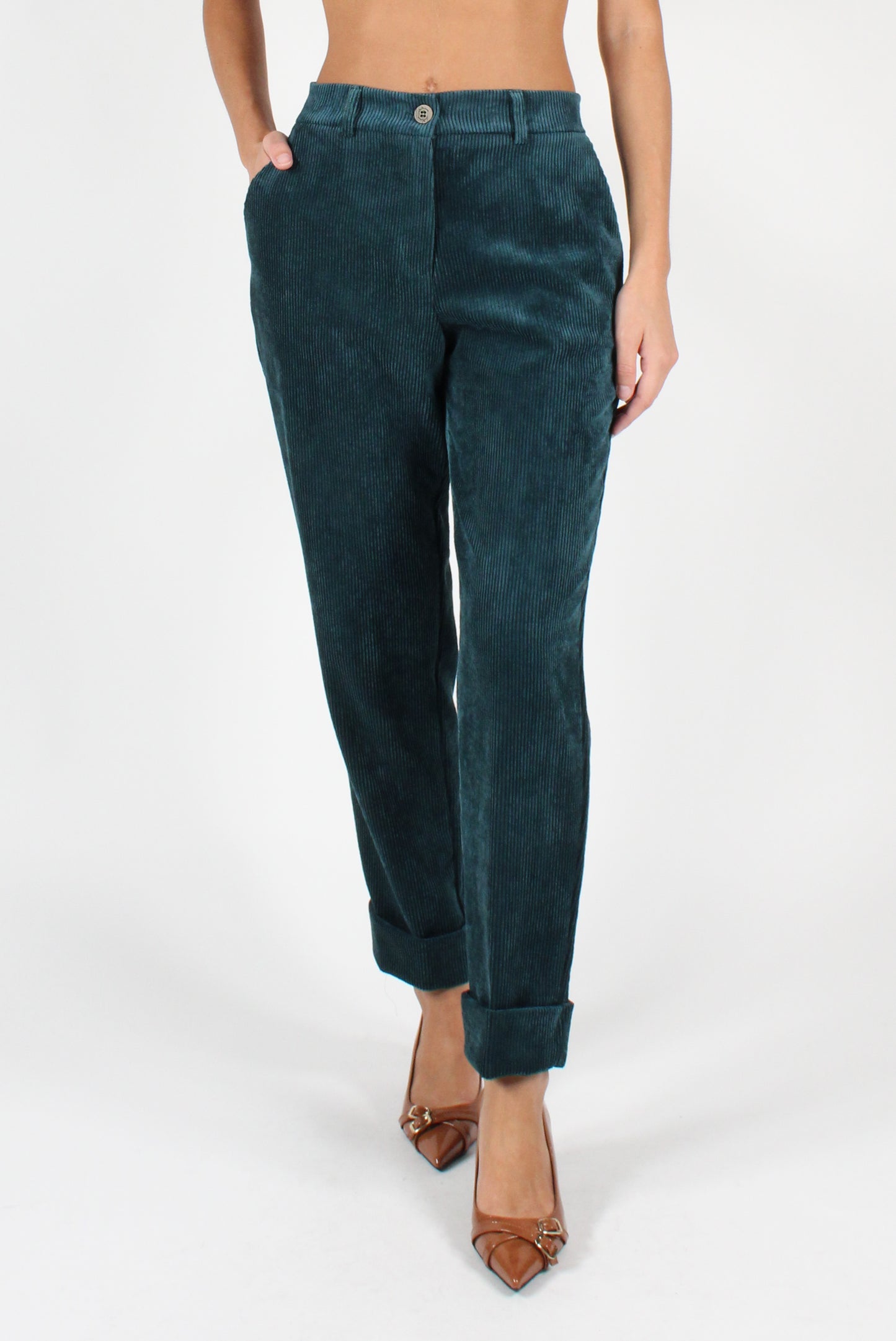 Corduroy Trousers with Cuff